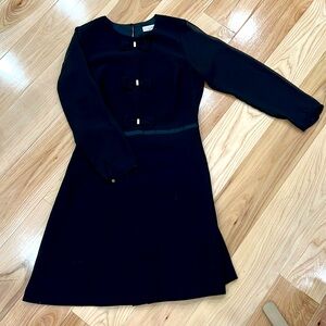 Maison Jules black dress with sheer sleeves and bows - like new!
